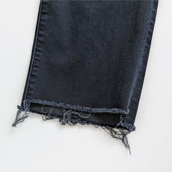 Mother Jeans Insider Crop Step Fray Women's 34 Black Night in Paris Wash Stretch - Picture 6 of 13